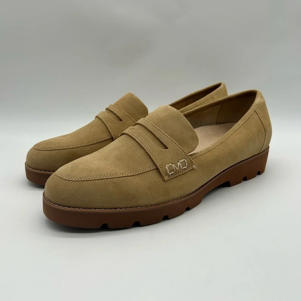 Vionic Cheryl II Suede Loafers Women’s Sz 12W Camel Brown Tan Slip-On Shoes NWB